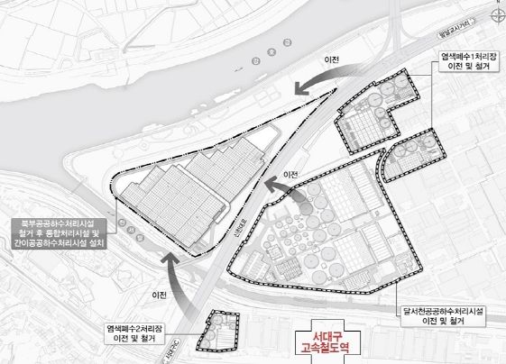 서대구 하·폐수통합지하화 위치도