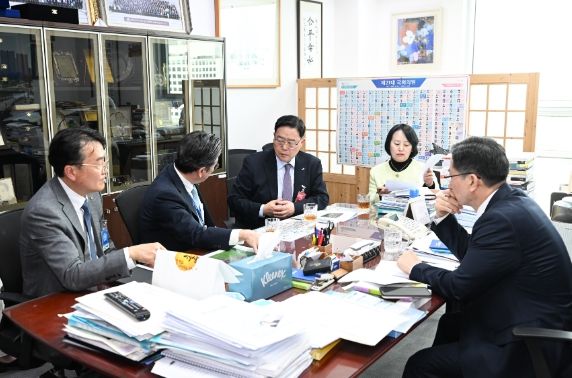 강수현 양주시장, 정성호 국회의원, 정승일 한국전력공사 사장 3자 간담회