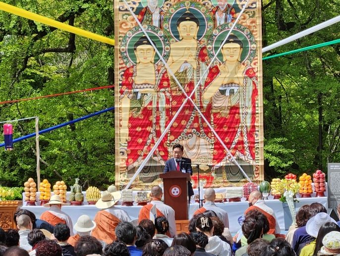제53회 은행나무대재에 참석한 전진선 양평군수의 축사