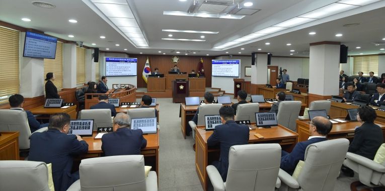 제267회 논산시의회 임시회 폐회 전경