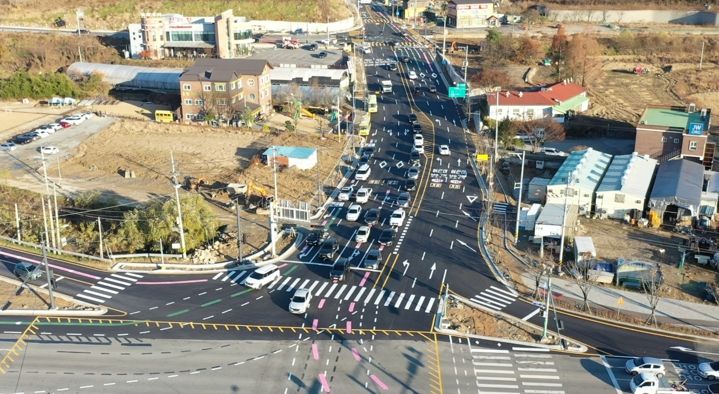 김수녕양궁장 진입도로 확장구간 조기 개통