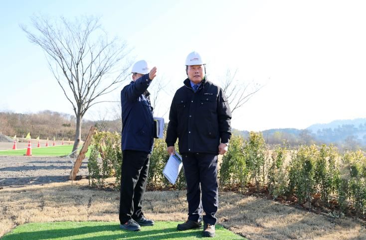 12일 진행된 무안군 늘어지 파크골프장 현장 점검