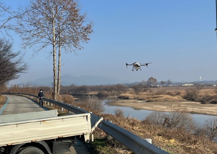 “ASF 유입 차단 총력” 청주시, 드론 활용 방역 실시